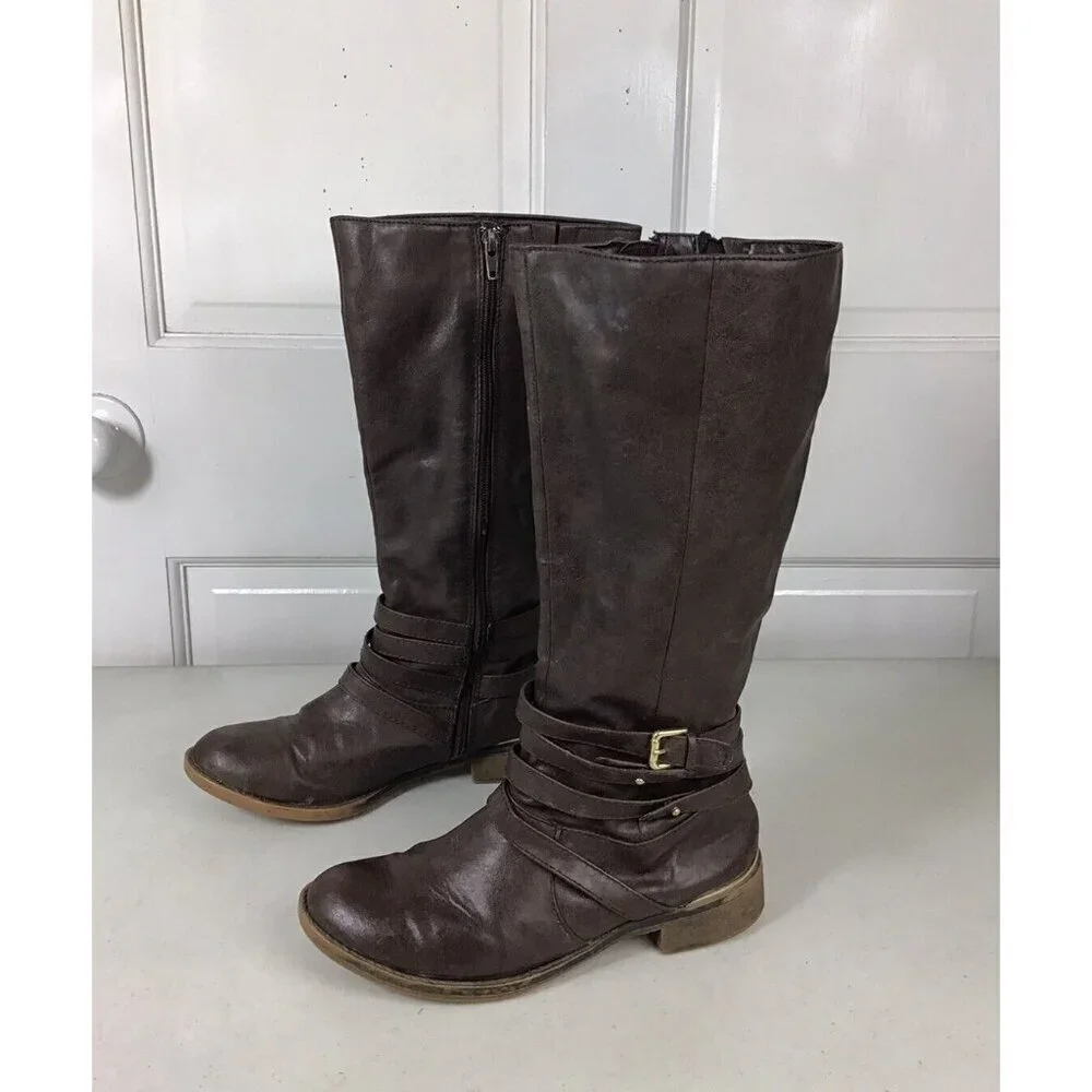 JUST FAB Boots Side Zipper Womens 7.5